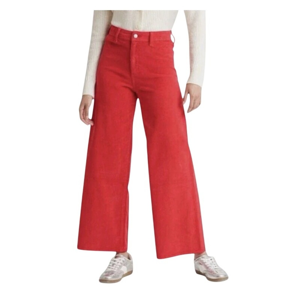 Universal Thread‎ Women's High Rise Sailor Wide Leg Ankle Jeans Red Size 17R